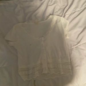 white lace trim top